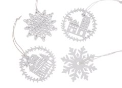 Vánoční dekorace dřevěné přízdoby, mix druhů 5,5cmLx0,2cmWx5,5cmH - závěs