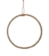 Dekorace - drátěná obruč opletená provázkem 30cm∅, tl. 0,6cm  - závěs