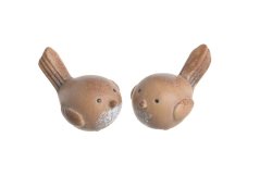 Dekorace figurka sedící ptáček 5cmLx3,5cmWx3cmH - 2ks