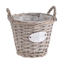 Dekorace proutěný košík s uchy Ø 19cm x  H15cm