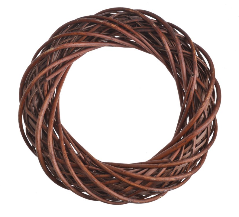 Proutěný věnec z různých druhů proutí Ø 35cm/tl.6,5cm