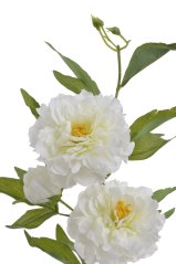 Umělá pivoňka s 2květy a poupětem, květ Ø12cm/ celková dl.89cm