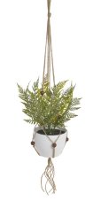 Umělé kapradí v nádobě - květináč Ø11,5 cm x závěs H76 cm