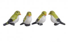 Dekorace figurka ptáček mix druhů 3,5cmLx1,5cmWx2cmH. - 4ks