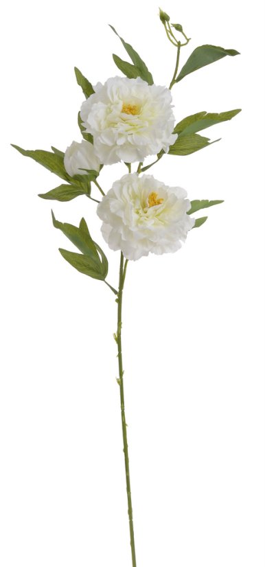 Umělá pivoňka s 2květy a poupětem, květ Ø12cm/ celková dl.89cm
