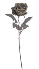 Umělá rozkvetlá velvetová růže, hlavička Ø 9cm/celkem dl. 50 cm