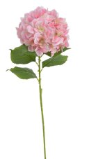 Umělá hortenzie s listy, hlava Ø 25cm, dl.80cm