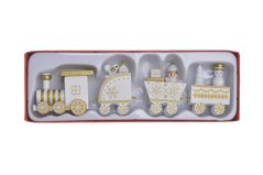 Vánoční dekorace dřevěný vlak 18,5cmLx2,5cmWx5,5cmH.