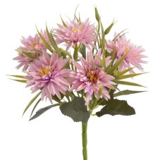 Kytice umělých chryzantém a jiných kvítků, Ø kvítku 6 cm, dl. kytice 34cm