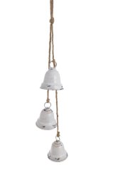 Dekorace kovový zvonek girlanda.(7,5cmØx9cmH) 69cmH.- závěs 3ks