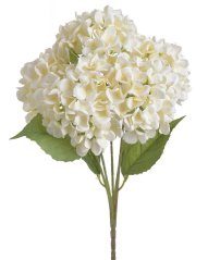 Kytice umělých hortenzií s 5 květy a listy, květ Ø 12cm, dl.celkem 50cm