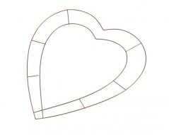 Dekorace srdce z mosazného drátu na aranžování 38 cm