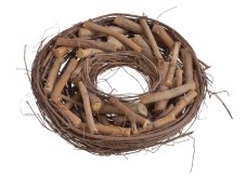 Dekorace věnec ze dvou druhů přírodního proutí Ø 25 cm, 6cmH