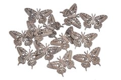 Dekorace dřevěné výseky ve tvaru motýlka 4cmLx0,2cmWx2,5cmH - 12ks