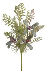 Kytice různých druhů umělých travin s hlohem dl. 38cm