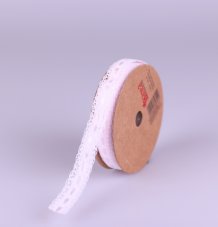 Saténová dekorační stuha s krajkou 1,5cm/dl.10m