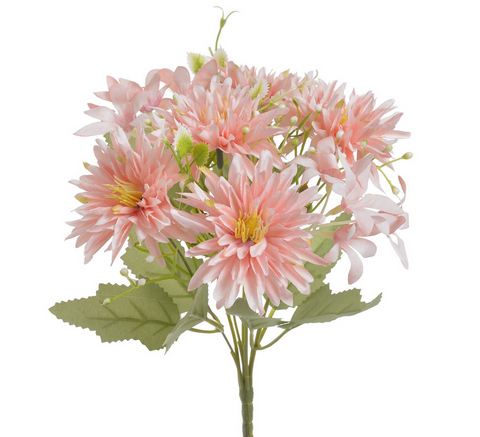 Kytice umělých chryzantém, květ Ø6cm/ kytice dl.34cm