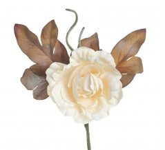 Zápich umělé růže s přízdobami, květ Ø 7,5cm, zápich celkem 16cm _1119