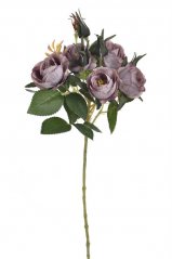 Umělá větvička s květy a poupaty růží dl. 54cm