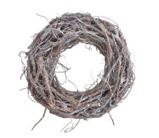 Dekorace věnec ze dvou druhů přírodního barveného proutí 25cm∅x7cmH.