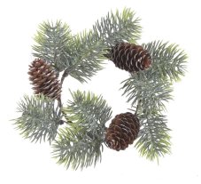 Věneček z umělého chvojí a šišek 20 cm, 122CAN20-326 věnec
