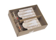 Dekorace dřevěné sáňky 13cmLx5cmWx4cmH - závěs - 2ks