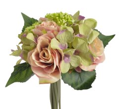 Kytice umělých hortenzií a růží s doplňky a listy dl. 30cm 149CAN76-11432_14