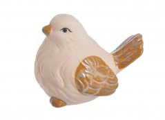 Dekorace keramický sedící ptáček 11cmLx8cmWx8,5cmH