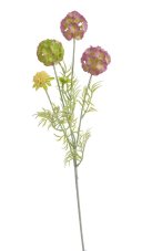 Umělá kvetoucí květina,  květ Ø 6cm, zápich dl. 63cm