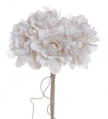 Kytice z krajkových růží,  6 ks. 27 cm - 02