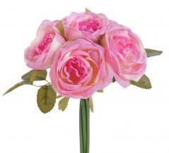 Růže s listy, svazek 6 stonků, dl. 25 cm, barva 11