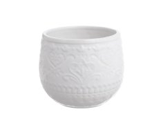Dekorační keramická nádoba s ornamenty 14cm∅ x 12cmH - 2ks