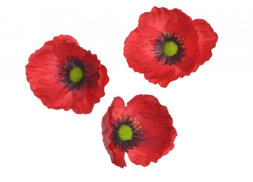 Umělé hlavičky máku, hlavička Ø 5,5 cm  - 24ks