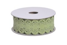 Samolepící brokátová perforovaná stuha 2,5cm/dl. 5 m - zelená světlá