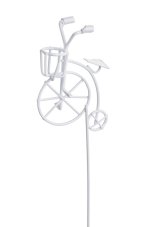 Kovová dekorace kolo zápich 25cm - bílé