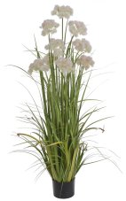 Umělá kvetoucí tráva v květináči, květináč Ø 14 cm, celková výška 124 cm