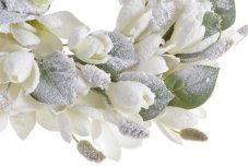 Vánoční posněžený umělý věnec z magnolie Ø 28cm