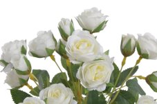 Umělá větvička růží 58 cm – bílá