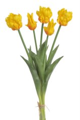 Svazek umělých papouščích tulipánů hlavička 5,5cm, celkem dl. 46 cm - 5ks