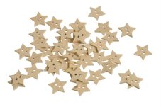 Dřevěný knoflík hvězda 1,7cm - 72ks