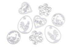 Velikonoční dekorace dřevěné výseky mix 4-6cm - 8ks