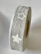 Plátnová stuha se vzorem a drátkem 25mm/20m