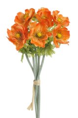 Svazek umělých anemonů, květ 5,5cm, dl.34cm - 6ks