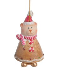 Vánoční dekorace keramický zvonek .7cmL x 6,5cmW x 15cmH - závěs