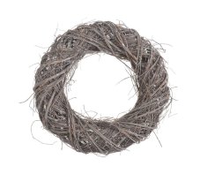 Dekorace věnec ze dvou druhů přírodního barveného proutí 30cm∅x6cmH