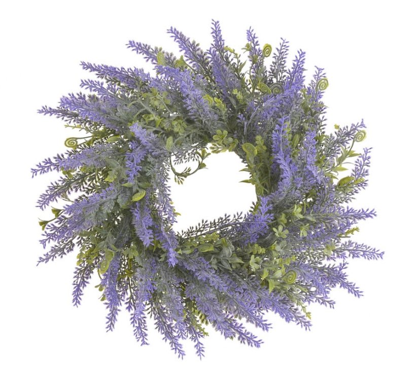 Dekorační věnec z větviček různých travin a levandule Ø 42cm