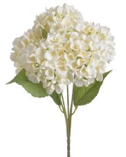 Kytice umělých hortenzií s 5 květy a listy, květ Ø 12cm, dl.celkem 50cm