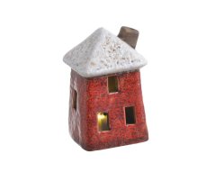 Dekorace svítící LED 2xLR44 keramický domek 5cmLx4,5cmWx8cmH