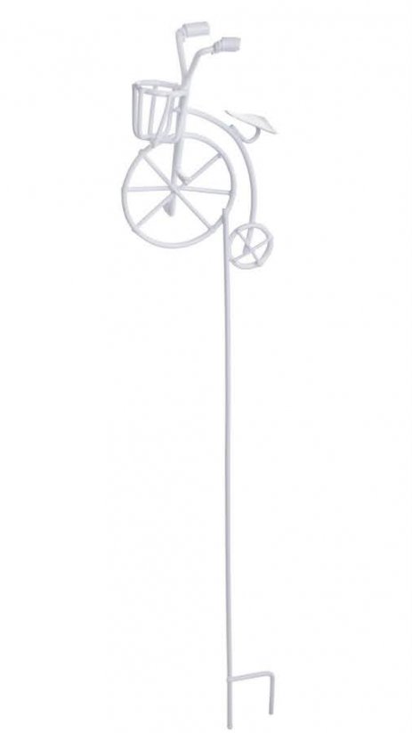 Kovová dekorace kolo zápich 25cm - bílé
