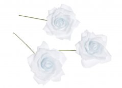 Svazek hlaviček pěnových růží na drátku Ø8cm/dl.13cm - 8ks